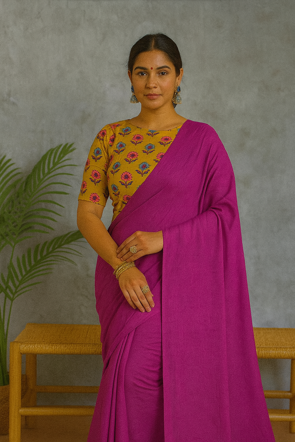 Khadi Cotton Saree with Blouse Piece